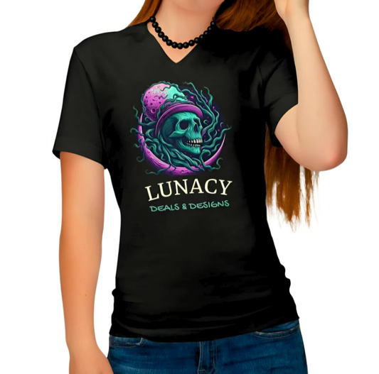 Lunacy Deals & Designs Women's Cotton V-Neck T-Shirt