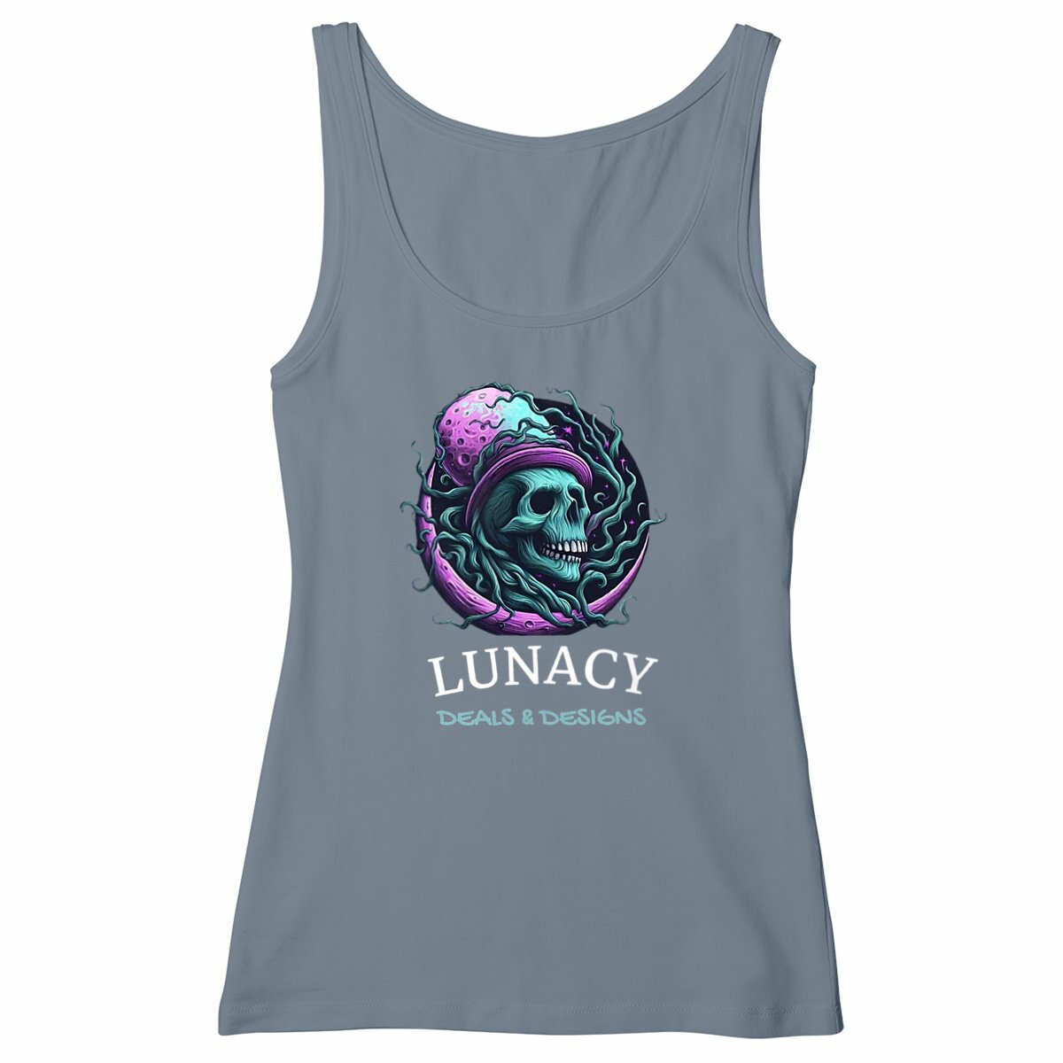 Lunacy Deals & Designs Women's Lightweight Cotton Tank Top - grey