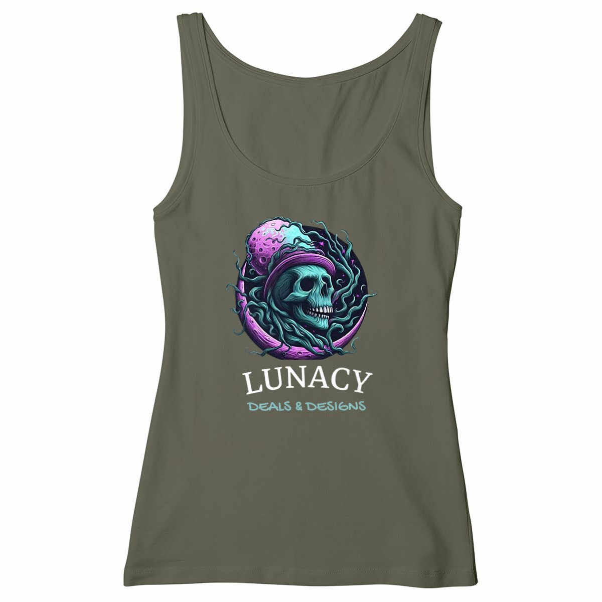 Lunacy Deals & Designs Women's Lightweight Cotton Tank Top - khaki