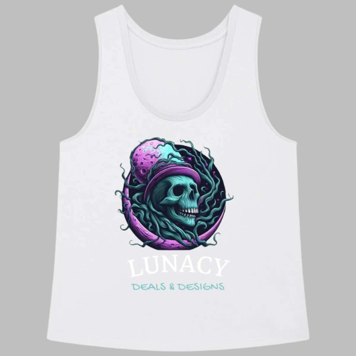 Lunacy Deals & Designs Women's Relaxed Fit Tank Top - white