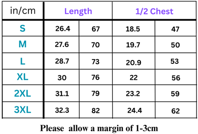 Clothing size chart for Men’s Lunacy Skull lightweight muscle shirt with sizing details