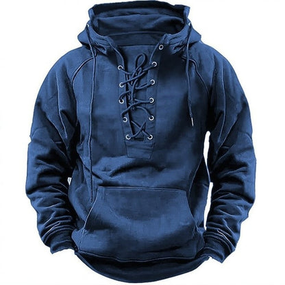 Men's Lace-up Hooded Sweatshirt - Lunacy Deals & Designs