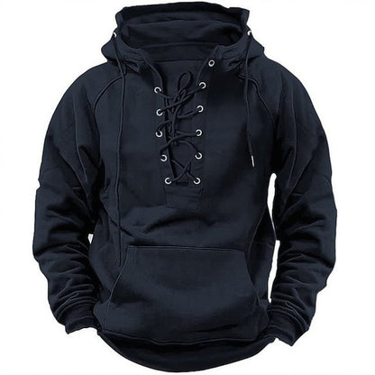 Men's Lace-up Hooded Sweatshirt - Lunacy Deals & Designs