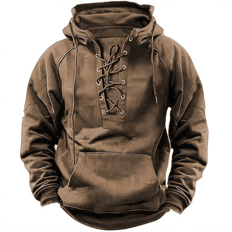 Men's Lace-up Hooded Sweatshirt - Lunacy Deals & Designs