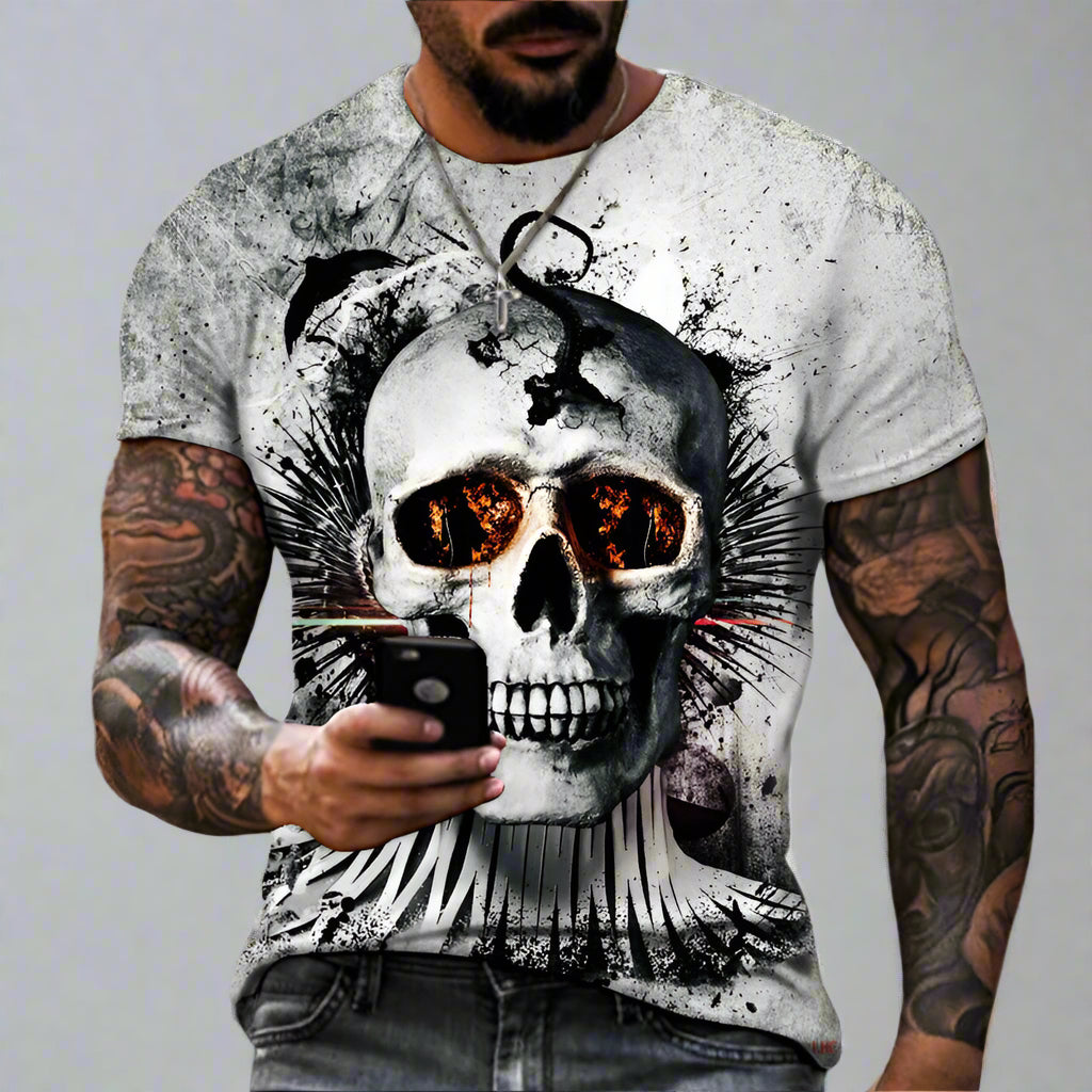 Men's Skull Digital Print T-Shirts - Lunacy Deals & Designs