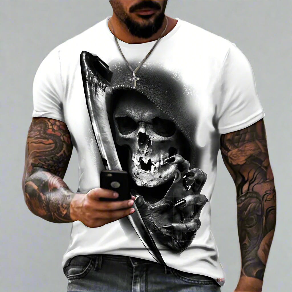 Men's Skull Digital Print T-Shirts - Lunacy Deals & Designs