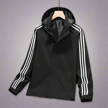 Men's Striped Lightweight Jacket black