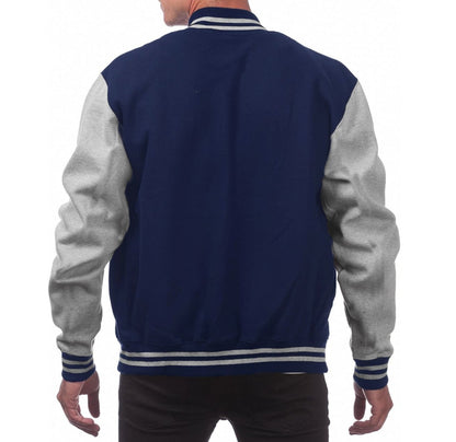 Men's Fleece Snap Button Varsity Jacket