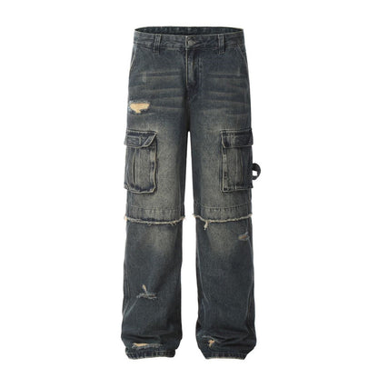 Men's Vintage Washed Cargo Jeans