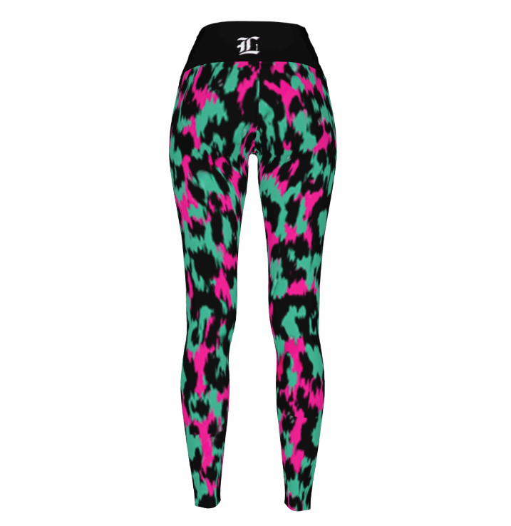 Women's Neon Jungle High Waist Stretchy Leggings