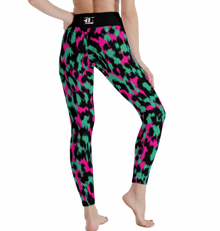 Women's Neon Jungle High Waist Stretchy Leggings