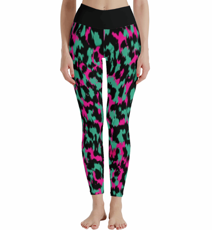 Women's Neon Jungle High Waist Stretchy Leggings