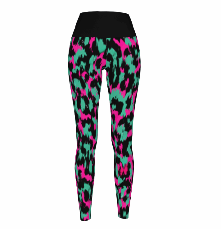 Women's Neon Jungle High Waist Stretchy Leggings