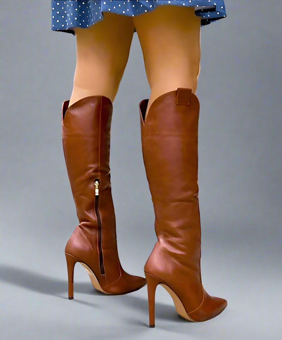 womens stiletto brown boots