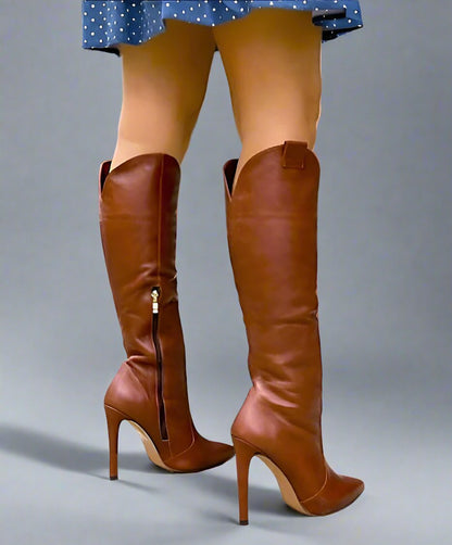 womens stiletto brown boots