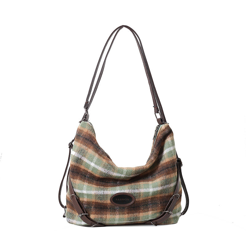 Tweed Reversible Plaid Purse / Backpack Lunacy Deals & Designs