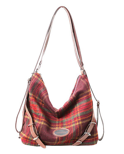 Tweed Reversible Plaid Purse / Backpack Lunacy Deals & Designs