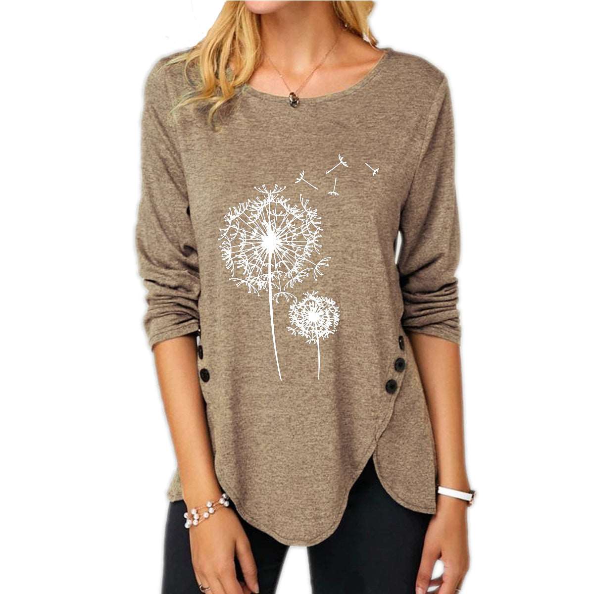 Women's Dandelion Print Tunic Lunacy Deals & Designs