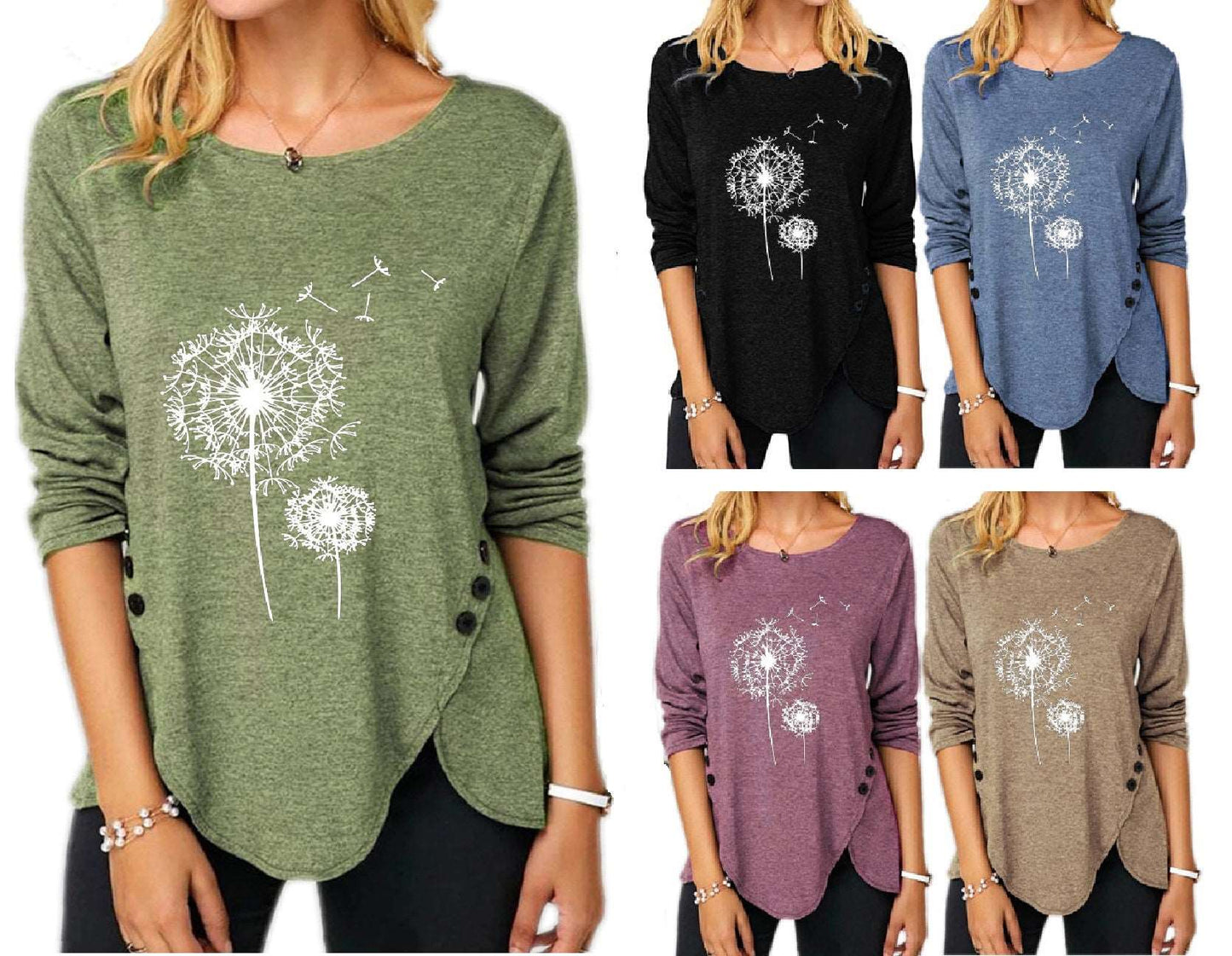 Women's Dandelion Print Tunic Lunacy Deals & Designs