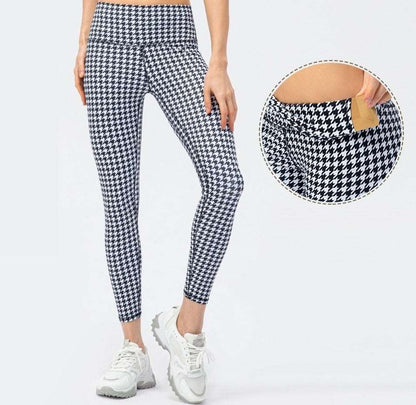 Women's Houndstooth High-Rise Yoga Pants Lunacy Deals & Designs