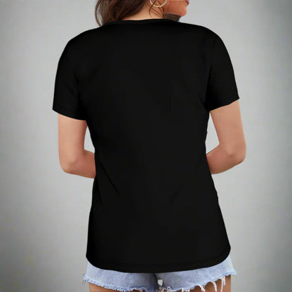 Women's Black V-neck Anarchy T-shirt - Lunacy Deals & Designs