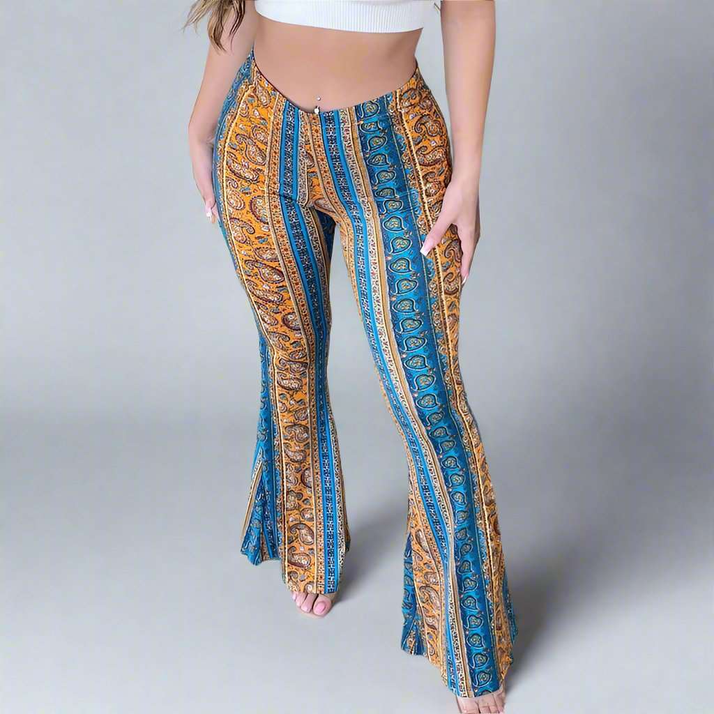 Women's Flared Boho Print Pants