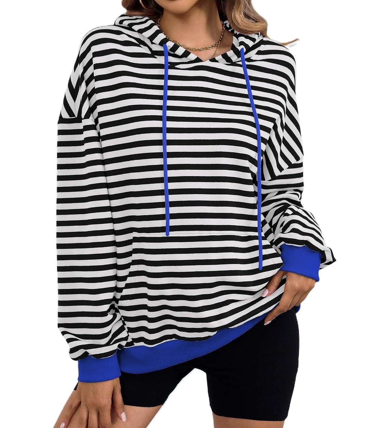 Women's Horizontal Candy Striped Hoodie - Lunacy Deals & Designs