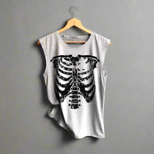 Women's Crew Neck Rib Cage Tank Top
