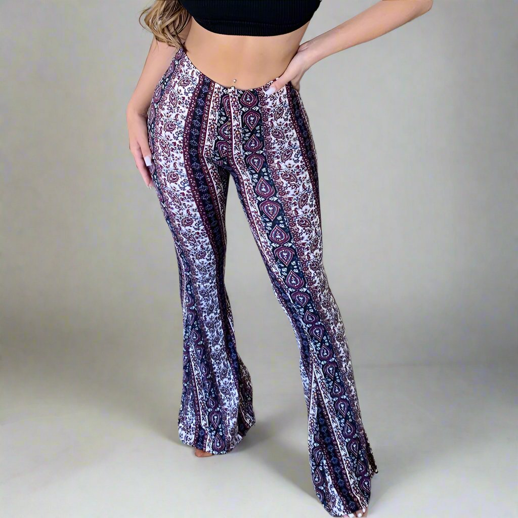 Women's Flared Boho Print Pants