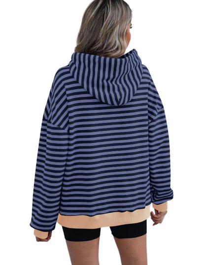 Women's Horizontal Candy Striped Hoodie