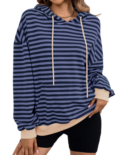 Women's Horizontal Candy Striped Hoodie