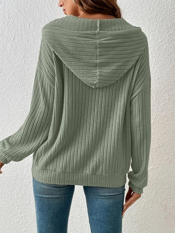 Women's Sunken Stripe Hooded Sweatshirt