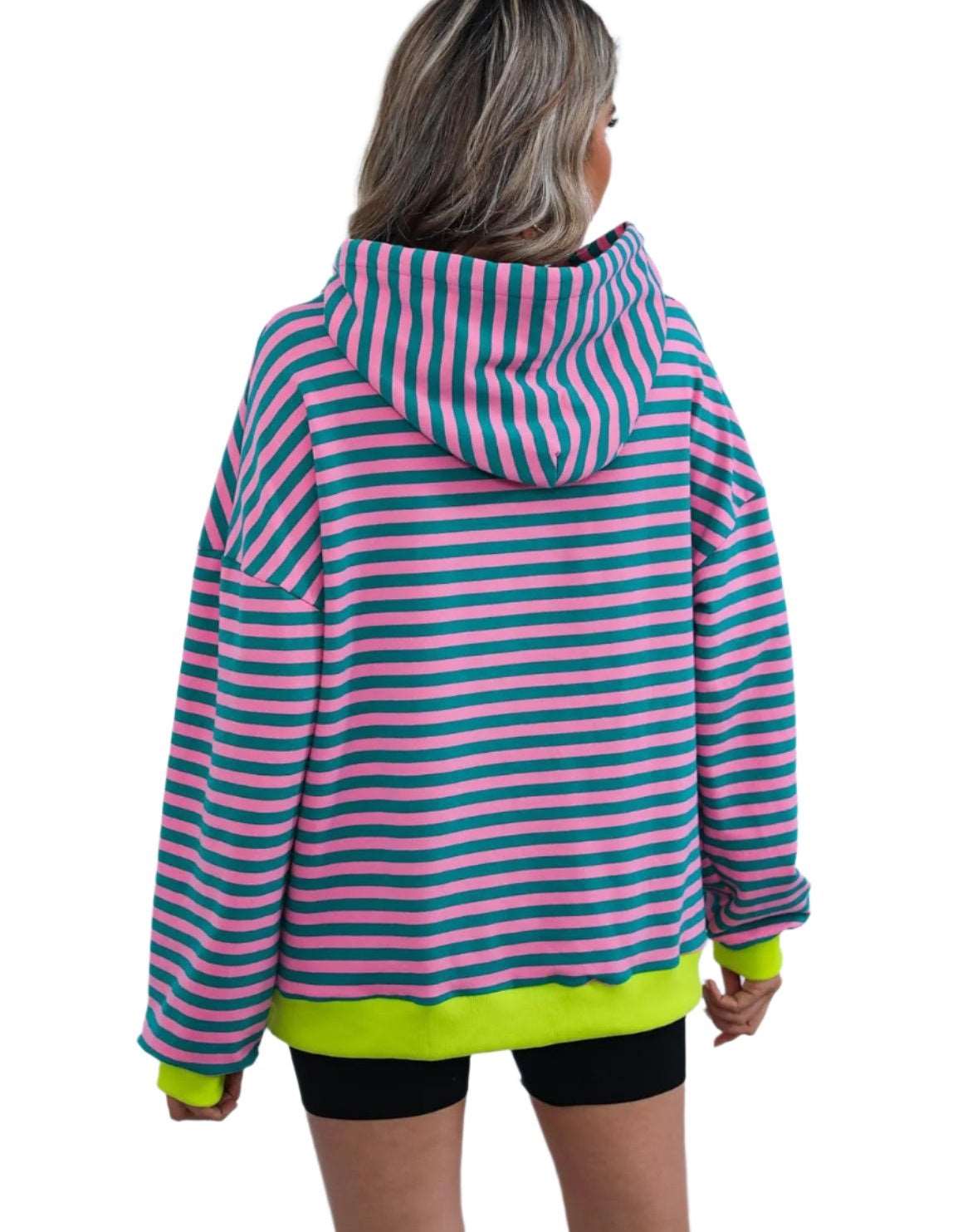 Women's Horizontal Candy Striped Hoodie - Lunacy Deals & Designs