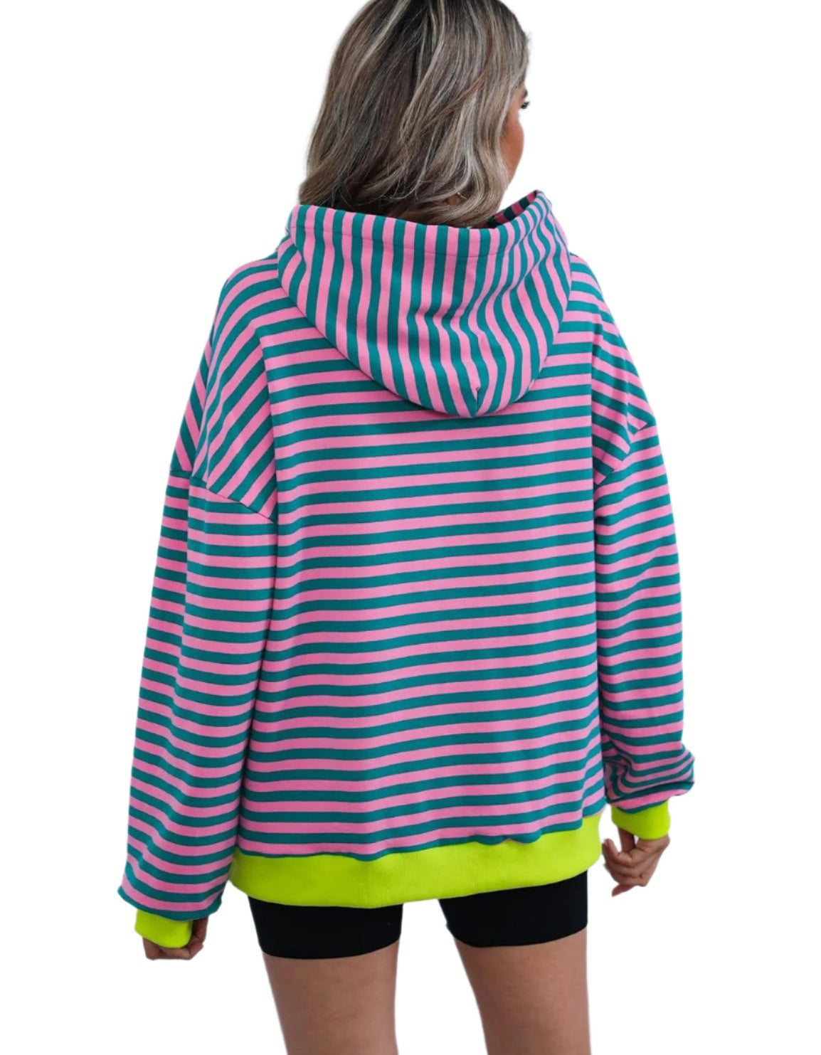 Women's Horizontal Candy Striped Hoodie