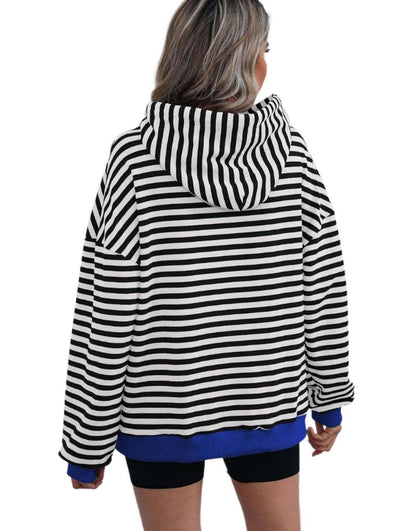 Women's Horizontal Candy Striped Hoodie - Lunacy Deals & Designs