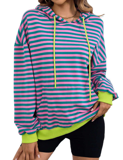 Women's Horizontal Candy Striped Hoodie