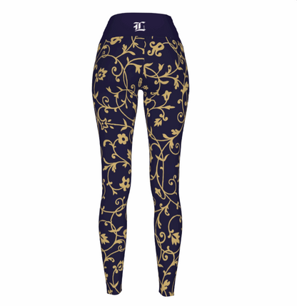 Women's Regal Flora High Waist Stretchy Leggings - Lunacy Deals & Designs