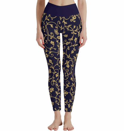 Women's Regal Flora High Waist Stretchy Leggings - Lunacy Deals & Designs