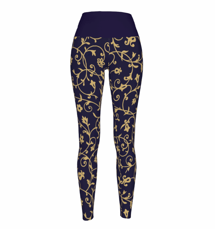 Women's Regal Flora High Waist Stretchy Leggings - Lunacy Deals & Designs