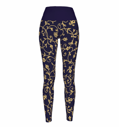 Women's Regal Flora High Waist Stretchy Leggings - Lunacy Deals & Designs
