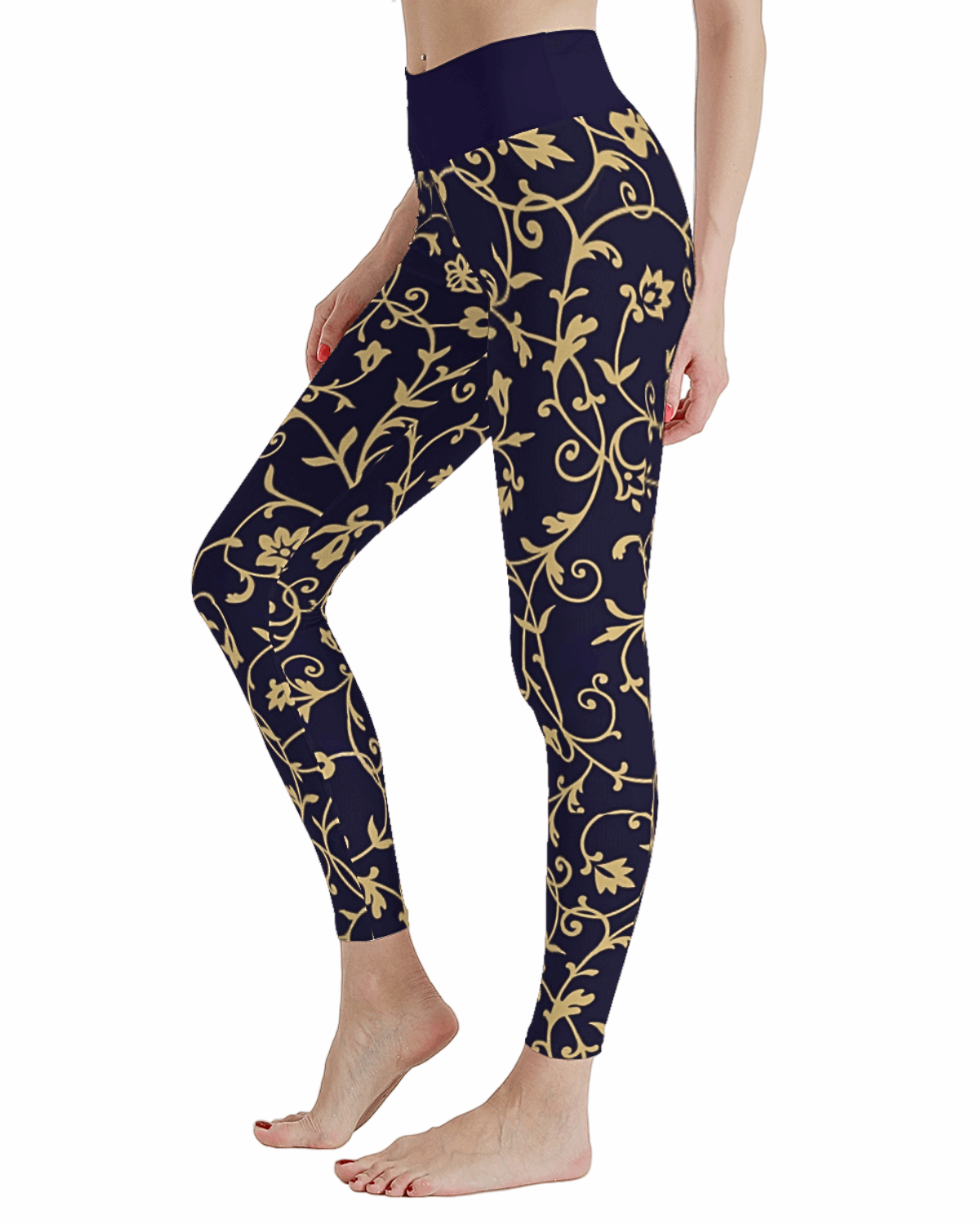 Women's Regal Flora High Waist Stretchy Leggings - Lunacy Deals & Designs