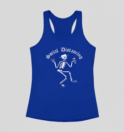 Women's Social Dist-ancing Tank Top-blue