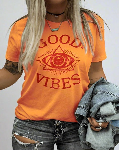 Women's "Good Vibes" Crew Neck T-shirt