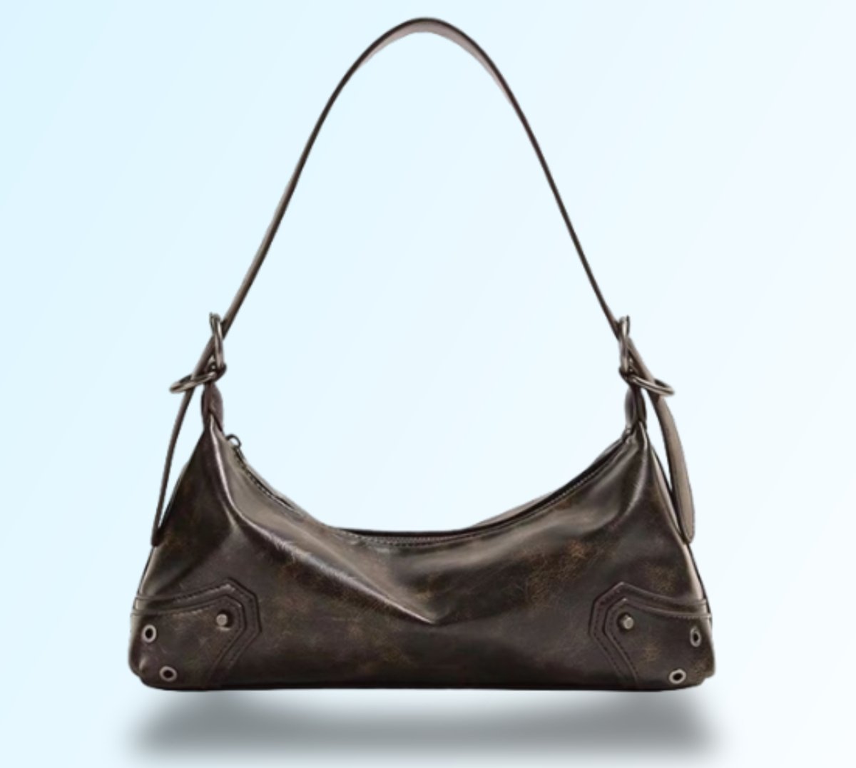 Adjustable Zip - Up Brown Leather Purse - Lunacy Deals & Designs