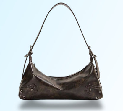 Adjustable Zip - Up Brown Leather Purse - Lunacy Deals & Designs