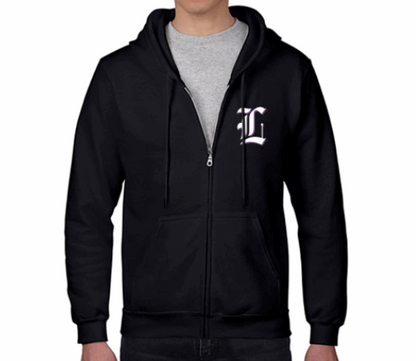 black lunacy zip up hoodie