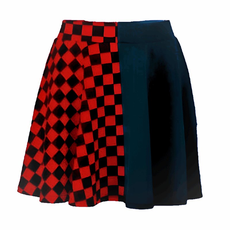 Dual - Tone Checkered Skirt - Lunacy Deals & Designs