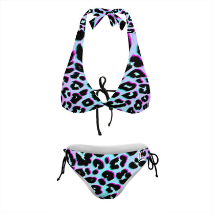 Luminous Leopard 2 Piece Halter Swimsuit - Lunacy Deals & Designs