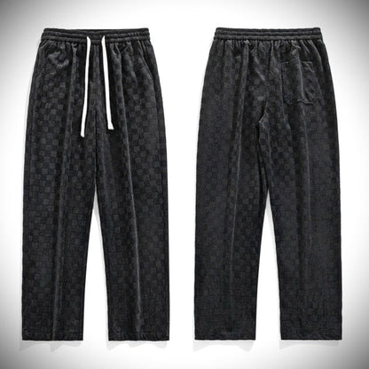 Men's Black Corduroy Checkered Sweatpants - Lunacy Deals & Designs