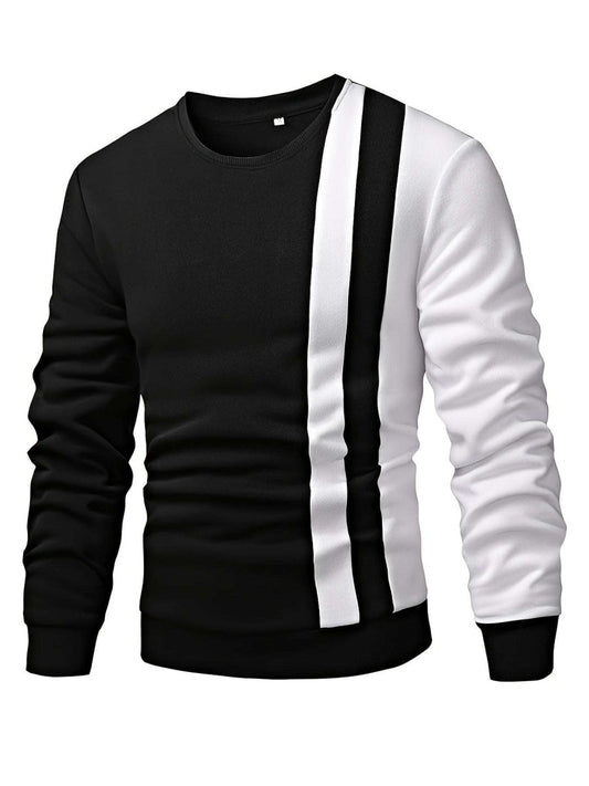 Men's Black & White Vertical Stripe Sweater - Lunacy Deals & Designs